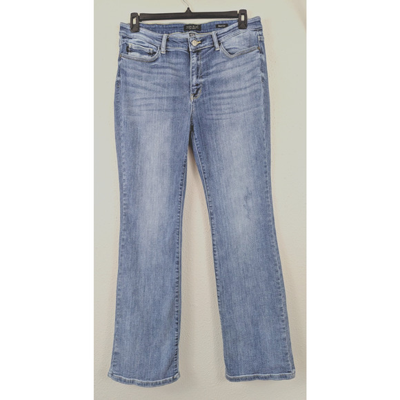 Judy Blue sz 15 / 32 Boot Cut Jeans distressed stretchy denim women 1118 - Picture 1 of 8